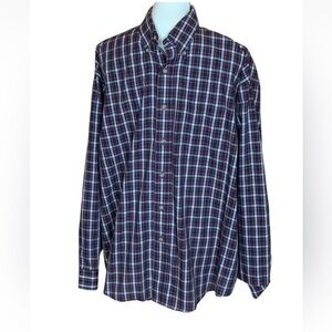 Arrow burgundy plaid wrinkle free shirt Size Large